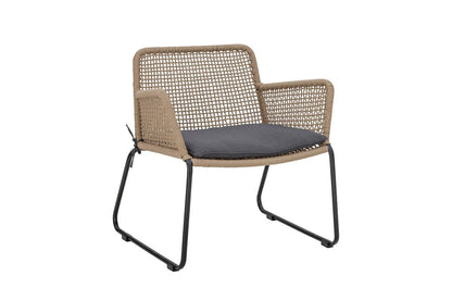 Luxusbetten24 Garten Kairo Loungesessel – Metall mit handgeflochtenem Seil