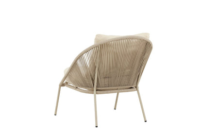 Luxusbetten24 Larissa Garten Loungesessel Beige Komfort inkl. Kissen