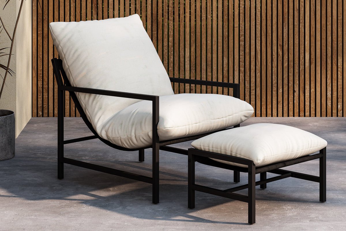 Lissi Garten-Loungesessel Outdoor Komfort – Schwarz Oder Beige, Stahl