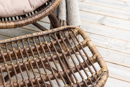 Garten-Loungesessel Neapel – Aus Bambus Und Rattan In Walnussbraun
