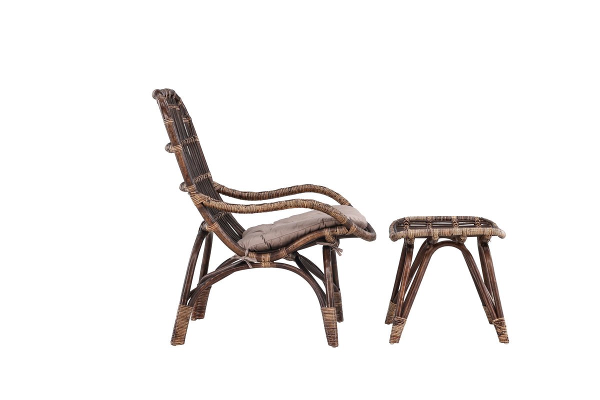 Garten-Loungesessel Neapel – Aus Bambus Und Rattan In Walnussbraun