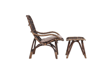 Garten-Loungesessel Neapel – Aus Bambus Und Rattan In Walnussbraun