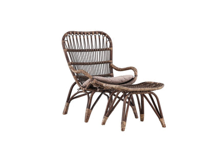 Garten-Loungesessel Neapel – Aus Bambus Und Rattan In Walnussbraun