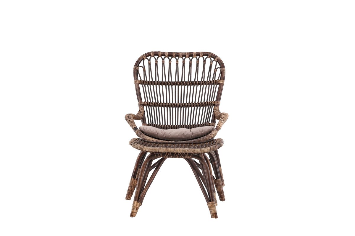 Garten-Loungesessel Neapel – Aus Bambus Und Rattan In Walnussbraun