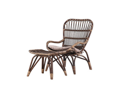 Garten-Loungesessel Neapel – Aus Bambus Und Rattan In Walnussbraun