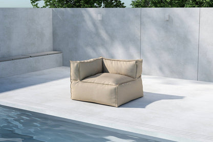 Luxusbetten24 Ravio Loungesessel, wetterbeständig, Beige, Komfort, Garten Sitz