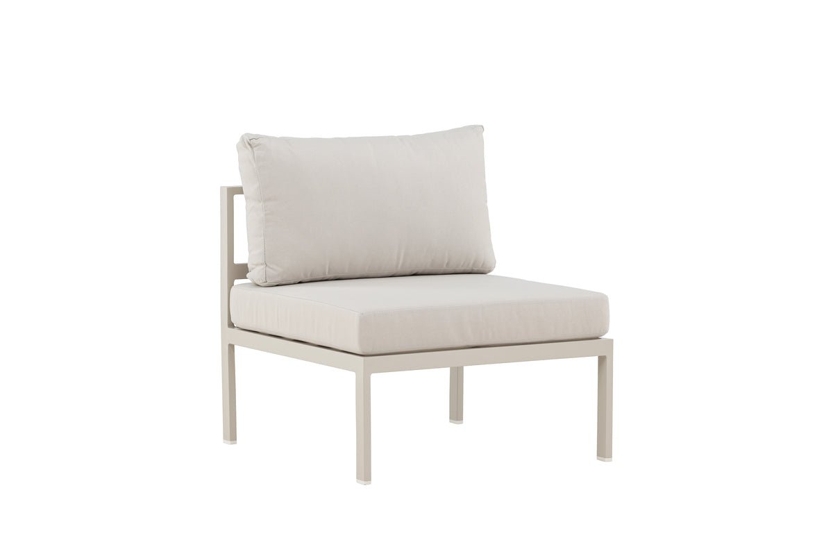 Luxusbetten24 Rika Loungesessel mit Aluminiumgestell, Grau/Schwarz & Beige