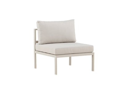 Luxusbetten24 Rika Loungesessel mit Aluminiumgestell, Grau/Schwarz & Beige