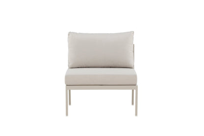 Luxusbetten24 Rika Loungesessel mit Aluminiumgestell, Grau/Schwarz & Beige