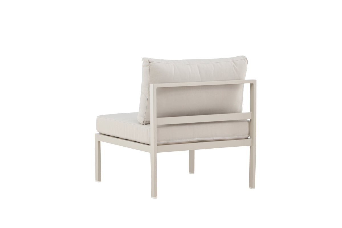 Luxusbetten24 Rika Loungesessel mit Aluminiumgestell, Grau/Schwarz & Beige