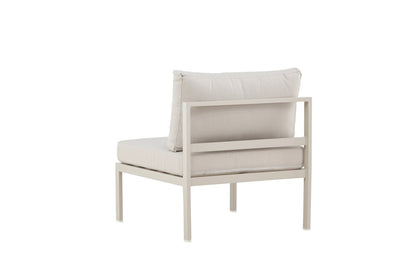 Luxusbetten24 Rika Loungesessel mit Aluminiumgestell, Grau/Schwarz & Beige