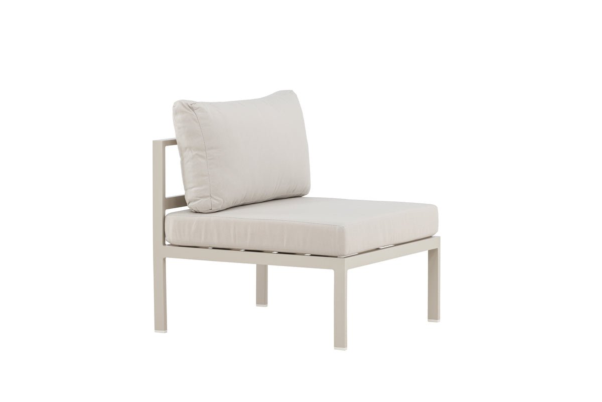 Luxusbetten24 Rika Loungesessel mit Aluminiumgestell, Grau/Schwarz & Beige