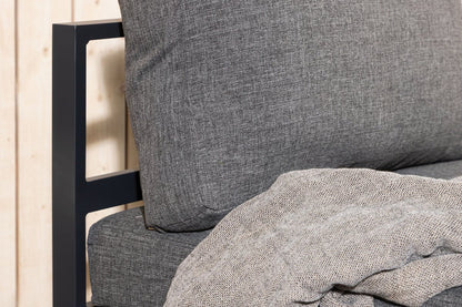 Luxusbetten24 Rika Loungesessel mit Aluminiumgestell, Grau/Schwarz & Beige