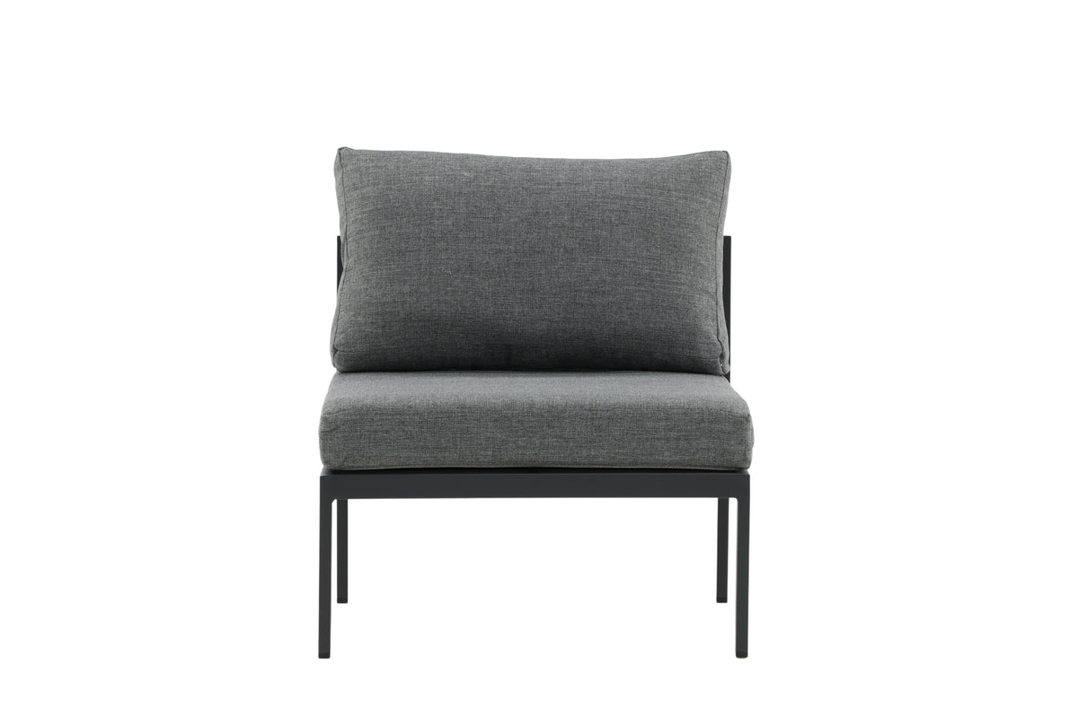 Luxusbetten24 Rika Loungesessel mit Aluminiumgestell, Grau/Schwarz & Beige