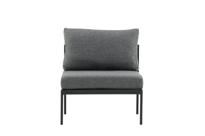 Luxusbetten24 Rika Loungesessel mit Aluminiumgestell, Grau/Schwarz & Beige
