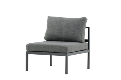 Luxusbetten24 Rika Loungesessel mit Aluminiumgestell, Grau/Schwarz & Beige