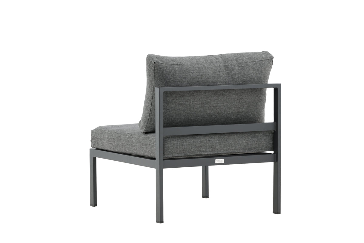 Luxusbetten24 Rika Loungesessel mit Aluminiumgestell, Grau/Schwarz & Beige
