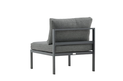 Luxusbetten24 Rika Loungesessel mit Aluminiumgestell, Grau/Schwarz & Beige