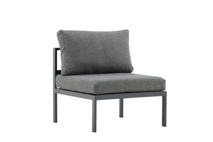 Luxusbetten24 Rika Loungesessel mit Aluminiumgestell, Grau/Schwarz & Beige