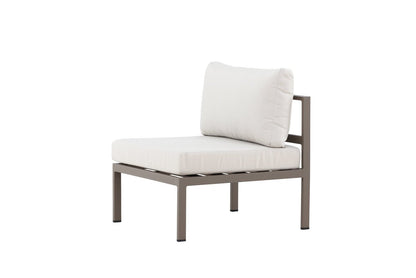 Luxusbetten24 Selva Loungesessel mit Aluminiumgestell und Zwei Kissen, Braun