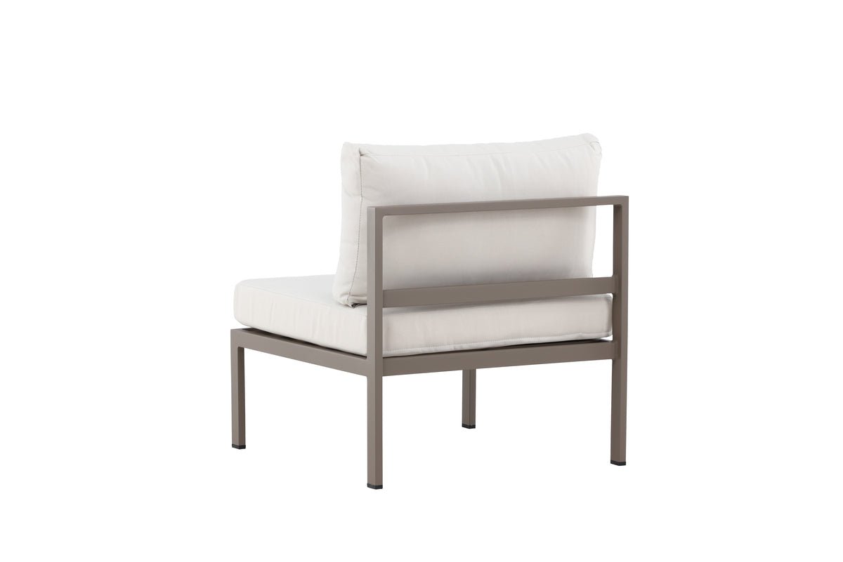 Luxusbetten24 Selva Loungesessel mit Aluminiumgestell und Zwei Kissen, Braun