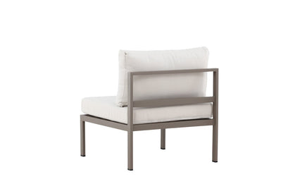 Luxusbetten24 Selva Loungesessel mit Aluminiumgestell und Zwei Kissen, Braun