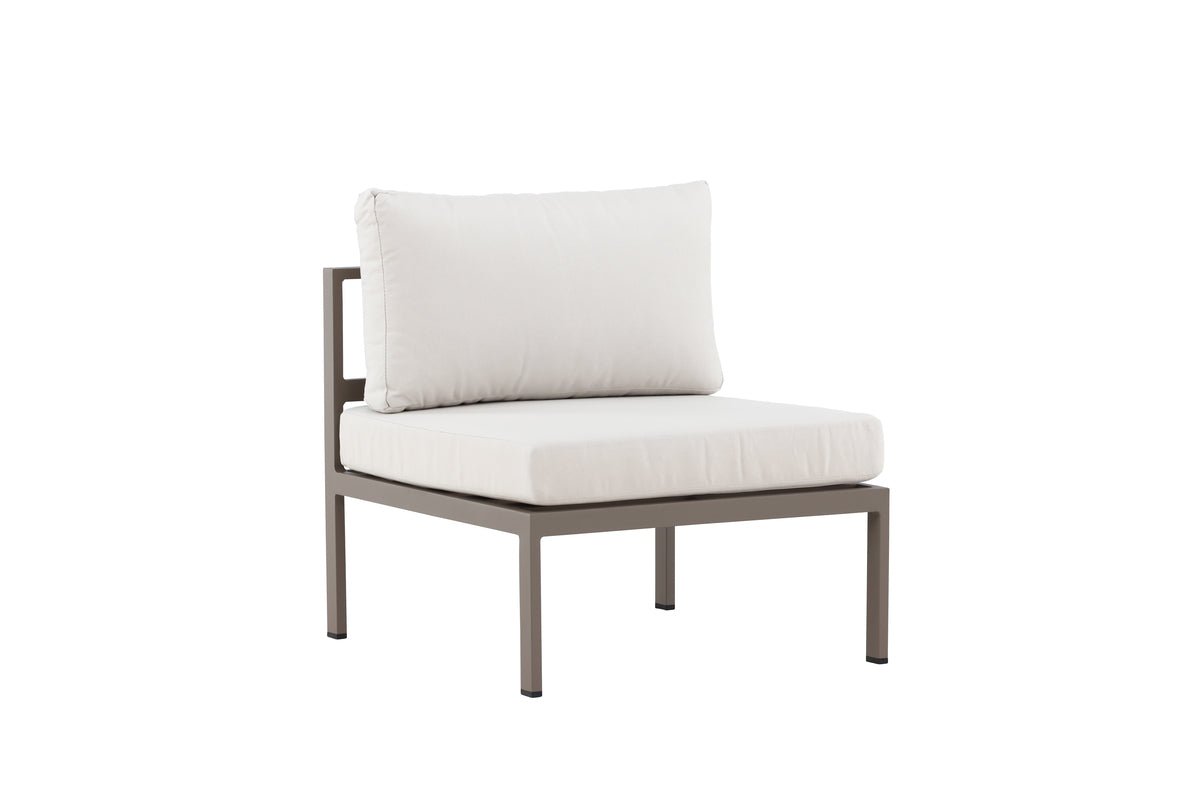 Luxusbetten24 Selva Loungesessel mit Aluminiumgestell und Zwei Kissen, Braun