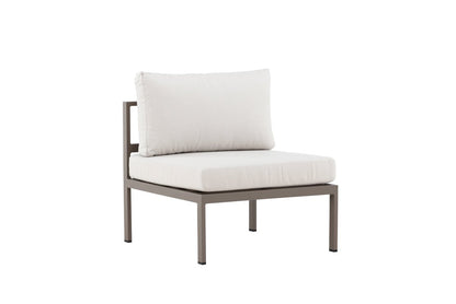Luxusbetten24 Selva Loungesessel mit Aluminiumgestell und Zwei Kissen, Braun