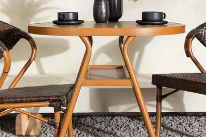 Elyon Garten Loungeset Braun – 3‑teiliges Set mit Tisch