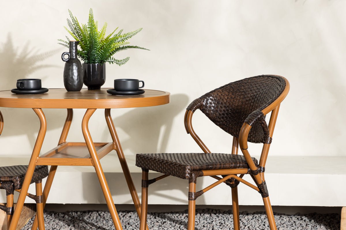Elyon Garten Loungeset Braun – 3‑teiliges Set mit Tisch