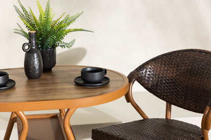 Elyon Garten Loungeset Braun – 3‑teiliges Set mit Tisch