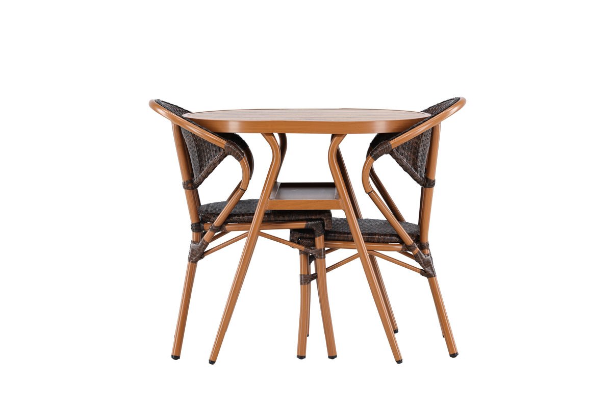 Elyon Garten Loungeset Braun – 3‑teiliges Set mit Tisch