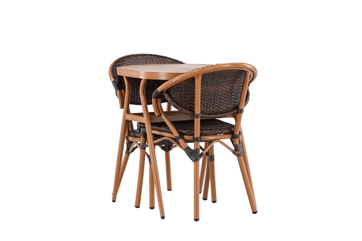 Elyon Garten Loungeset Braun – 3‑teiliges Set mit Tisch
