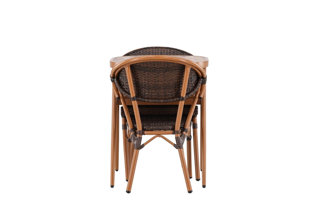 Elyon Garten Loungeset Braun – 3‑teiliges Set mit Tisch