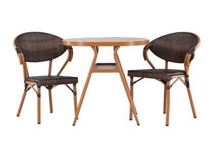 Elyon Garten Loungeset Braun – 3‑teiliges Set mit Tisch
