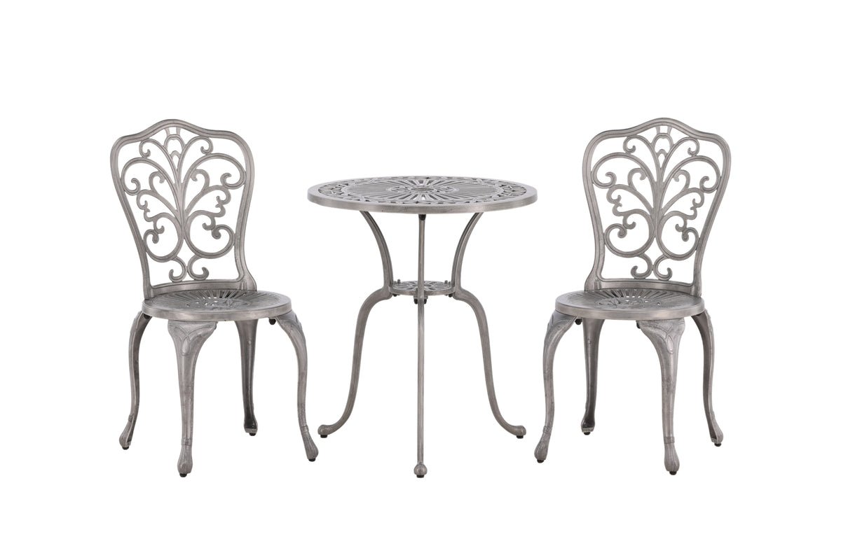 Elyra Loungeset 3‑teilig Gartenmöbel Weiß Stühle Tisch Set
