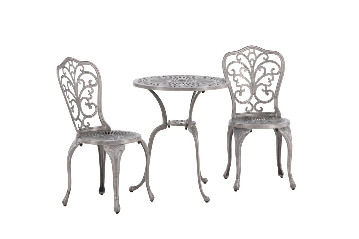 Elyra Loungeset 3‑teilig Gartenmöbel Weiß Stühle Tisch Set