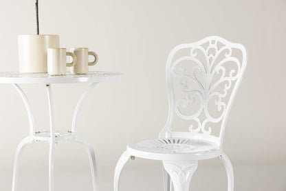 Elyra Loungeset 3‑teilig Gartenmöbel Weiß Stühle Tisch Set
