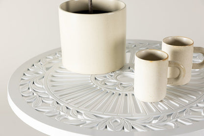 Elyra Loungeset 3‑teilig Gartenmöbel Weiß Stühle Tisch Set