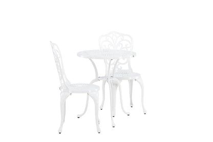 Elyra Loungeset 3‑teilig Gartenmöbel Weiß Stühle Tisch Set