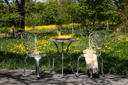 Elyra Loungeset 3‑teilig Gartenmöbel Weiß Stühle Tisch Set