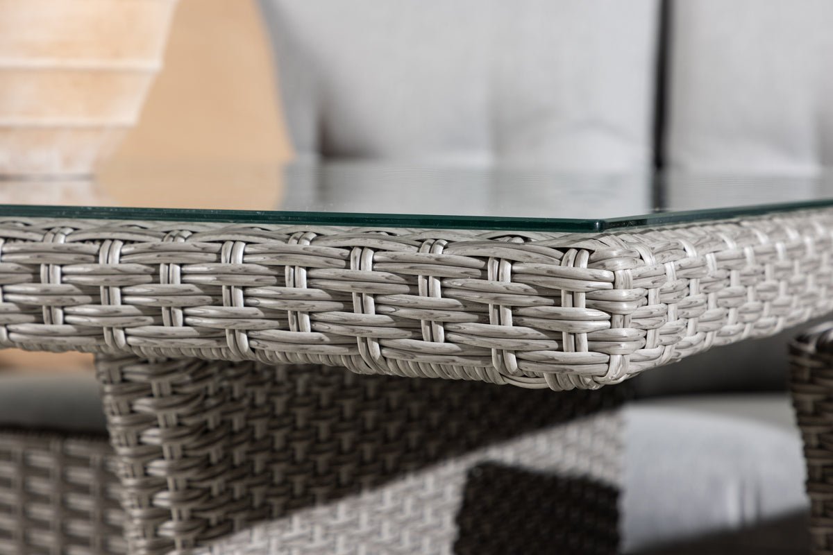 Garten Loungeset Henry – Mit Glasplatte & Sitzkissen