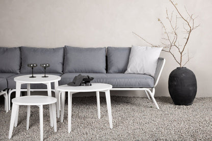Luxusbetten24 Lexy Garten Loungeset aus Weißem Stahl Grau/Weiß