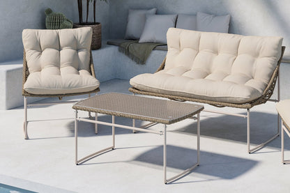 Luxusbetten24 Marvella Garten Outdoor‑Sofa‑Set 4‑teilig Beige