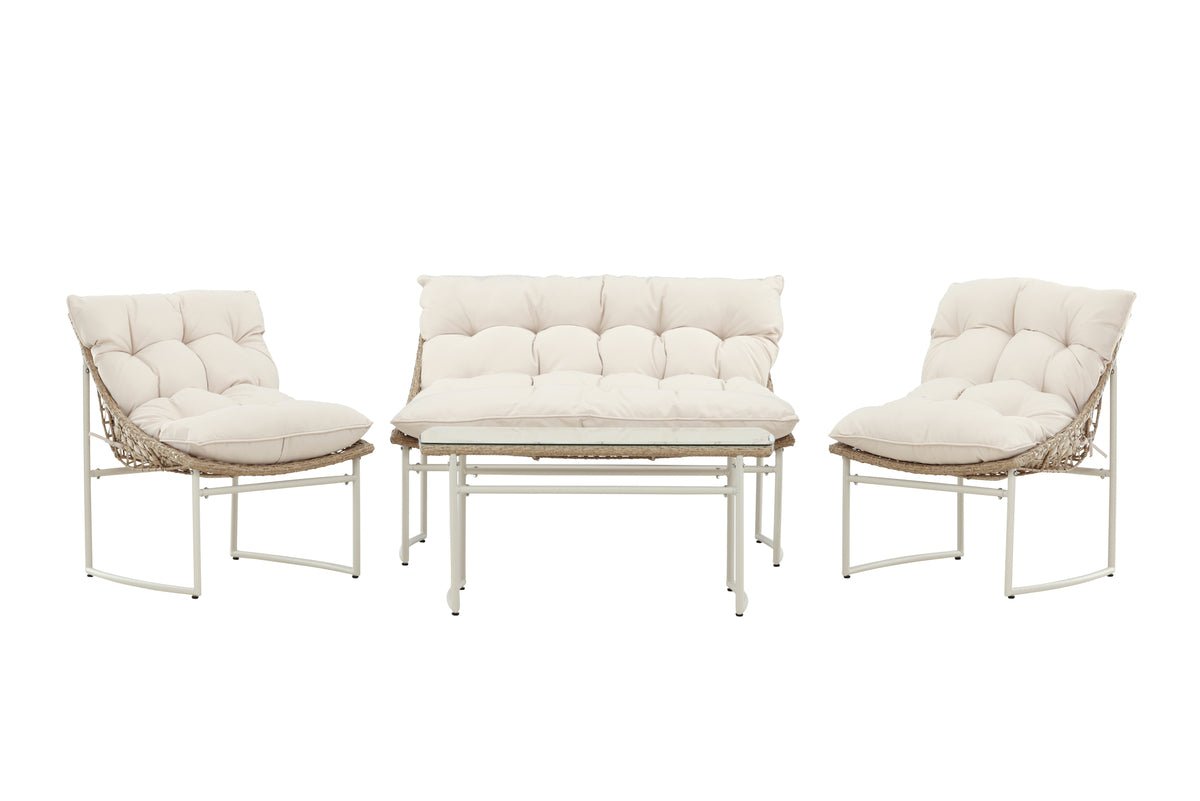 Luxusbetten24 Marvella Garten Outdoor‑Sofa‑Set 4‑teilig Beige