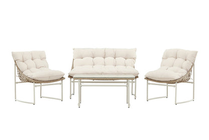 Luxusbetten24 Marvella Garten Outdoor‑Sofa‑Set 4‑teilig Beige