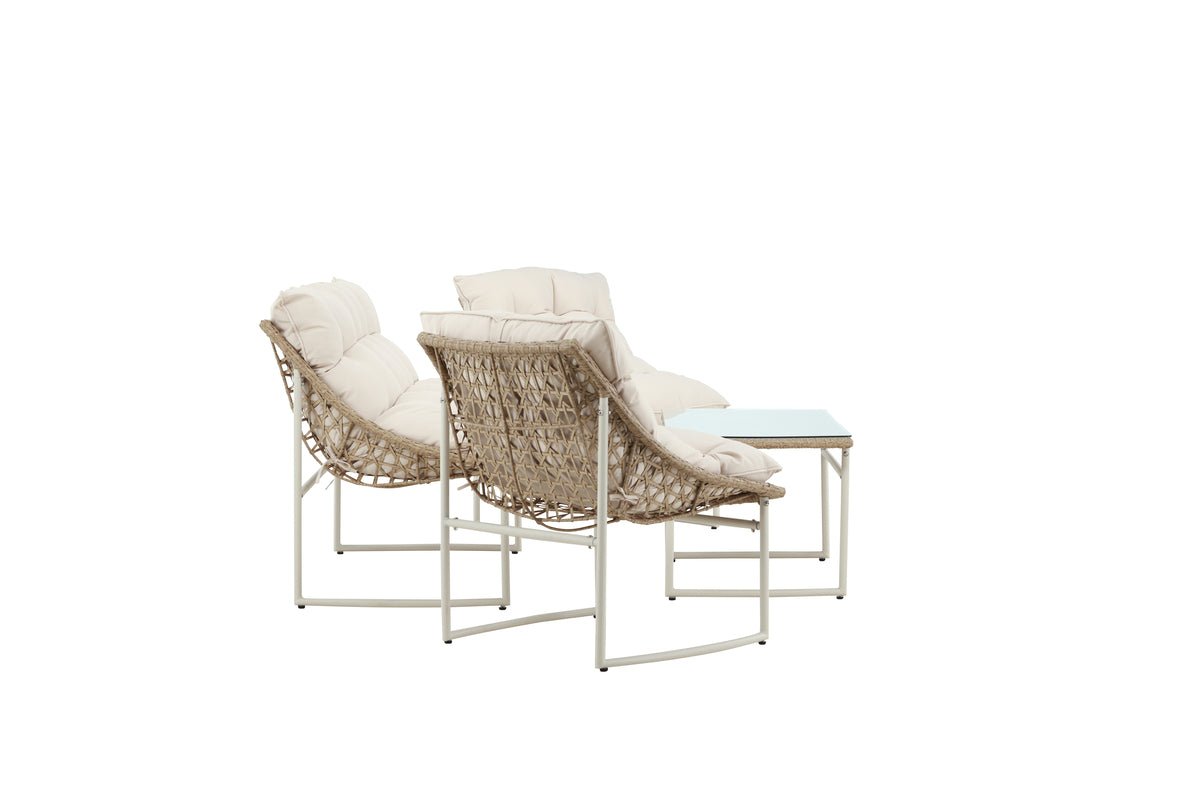 Luxusbetten24 Marvella Garten Outdoor‑Sofa‑Set 4‑teilig Beige