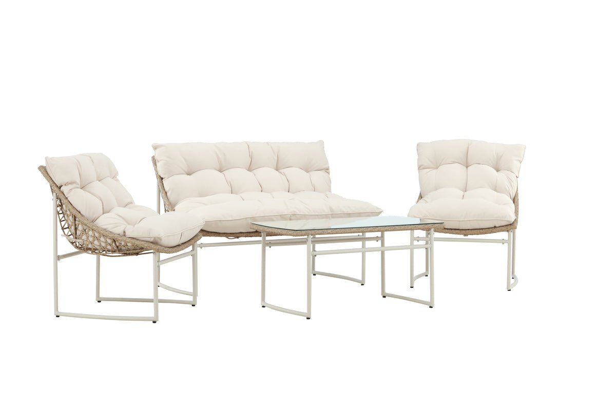 Luxusbetten24 Marvella Garten Outdoor‑Sofa‑Set 4‑teilig Beige
