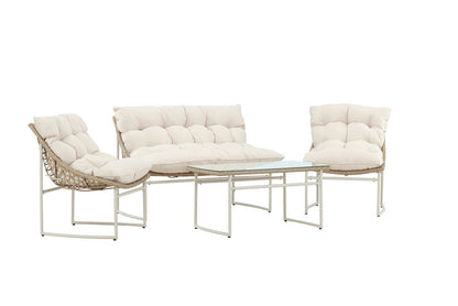 Luxusbetten24 Marvella Garten Outdoor‑Sofa‑Set 4‑teilig Beige