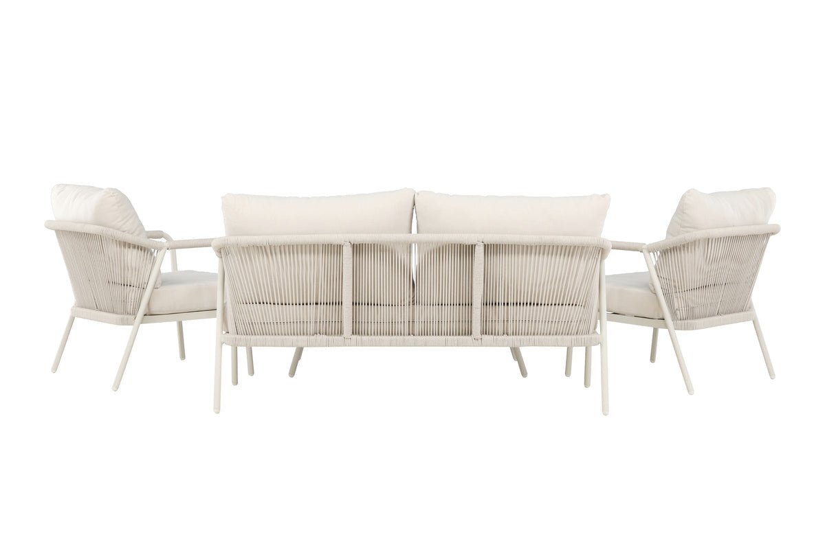 Luxusbetten24 Sorento Loungeset 4‑teilig Garten Outdoor Aluminiumrahmen Beige